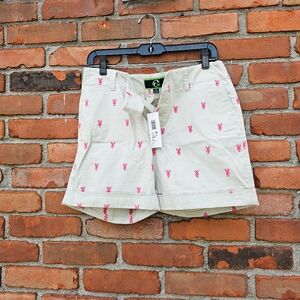 C. Wonder Embroidered Lobster Print Chino Shorts – Size 4